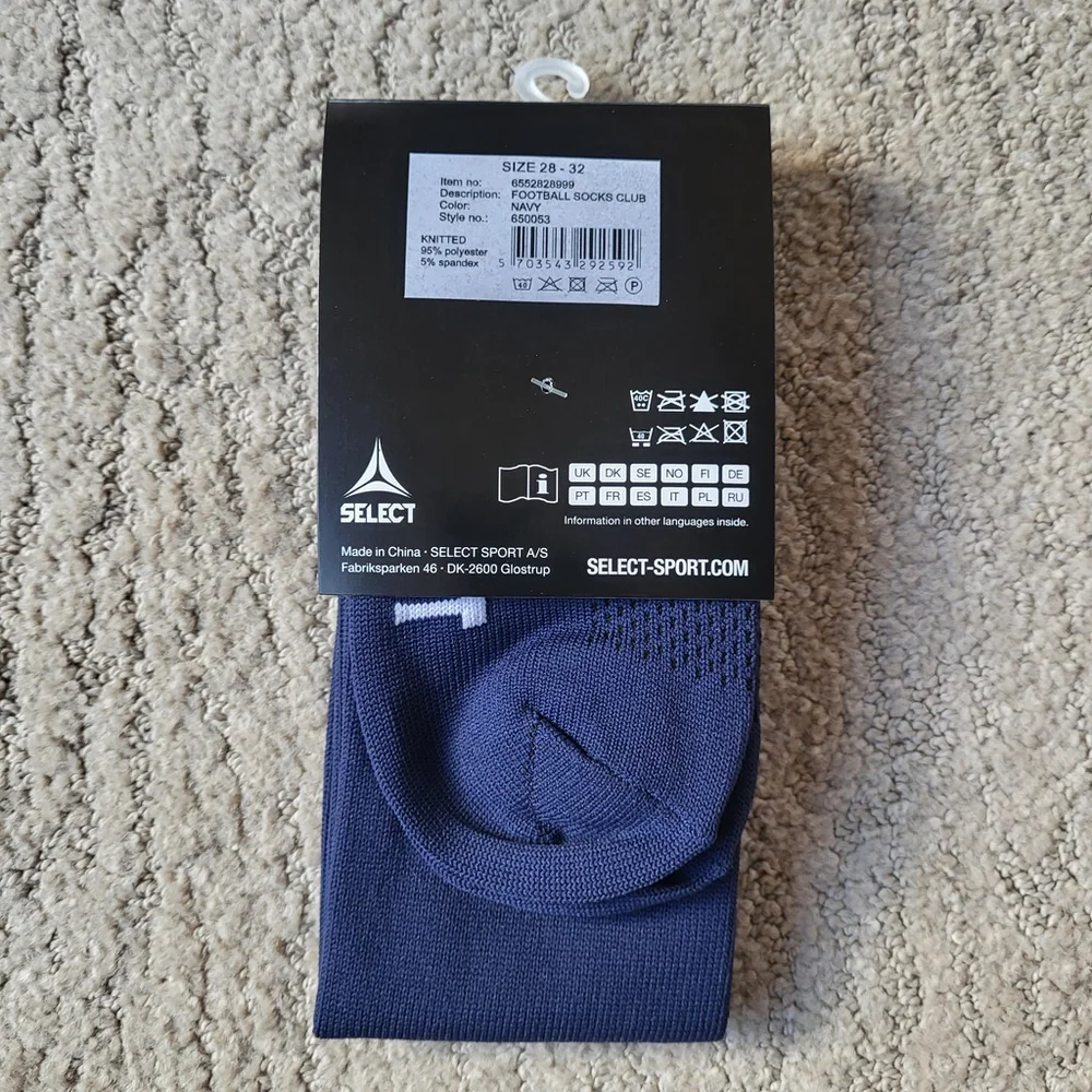 Boy’s Soccer Socks – Select – Navy Blue – Size 28–32 (EU) – NIP